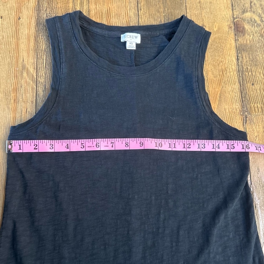 J CREW |  Black Sleeveless Shift Cotton Tank Dress Minimalist | Size XS - Picture 4 of 9